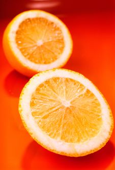 Two Slices Lemon Stock Images Two Slices Lemon Stock Images