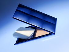 Cosmetic Powder In Blue Light Stock Image Cosmetic Powder In Blue Light Stock Image