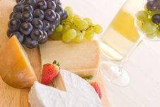 Wine, Grapes And Cheese Stock Image Wine, Grapes And Cheese Stock Image