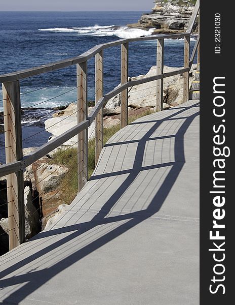 Path Along The Coast, Cliffs And Blue Ocean Surface In Sydney, Australia