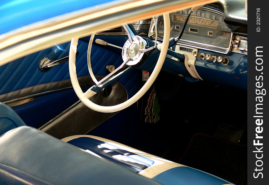 Interior of classic american car. Interior of classic american car