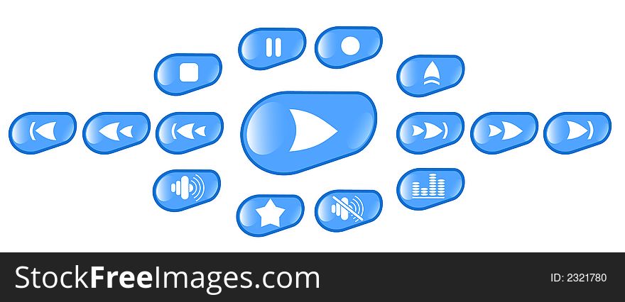 Media player raster iconset. Vector version is available in my portfolio