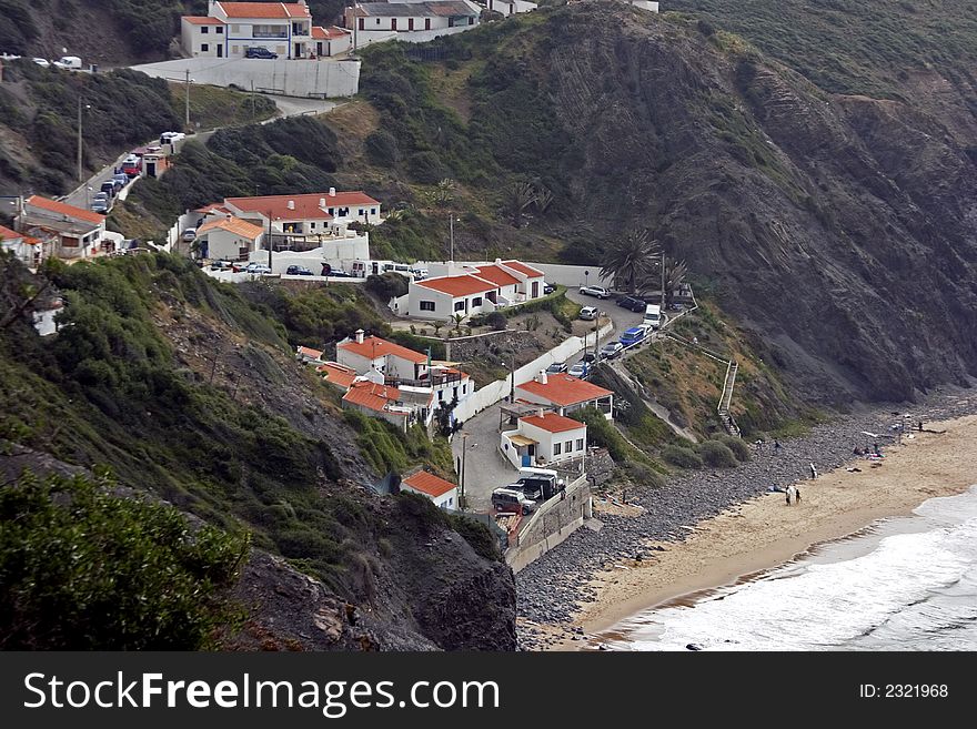 Arifana village at the atlantic ocean in  Portugal