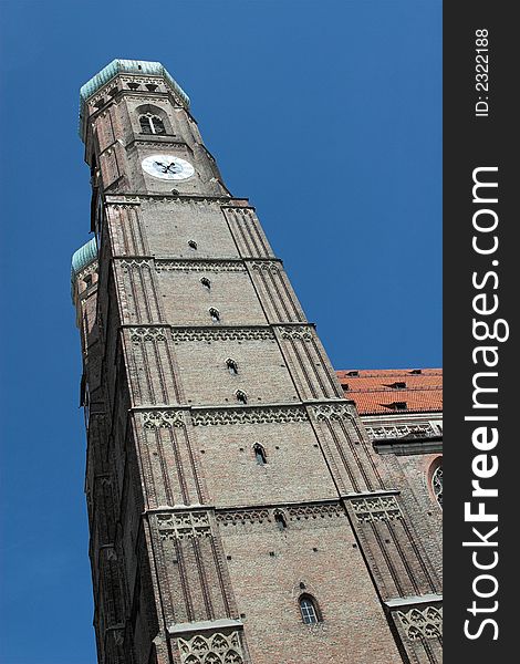 The Frauenkirche is the most famous landmark of munich, germany. The cathedral is located in the center of munich. The architecture is late gothic style. The Frauenkirche is the most famous landmark of munich, germany. The cathedral is located in the center of munich. The architecture is late gothic style.