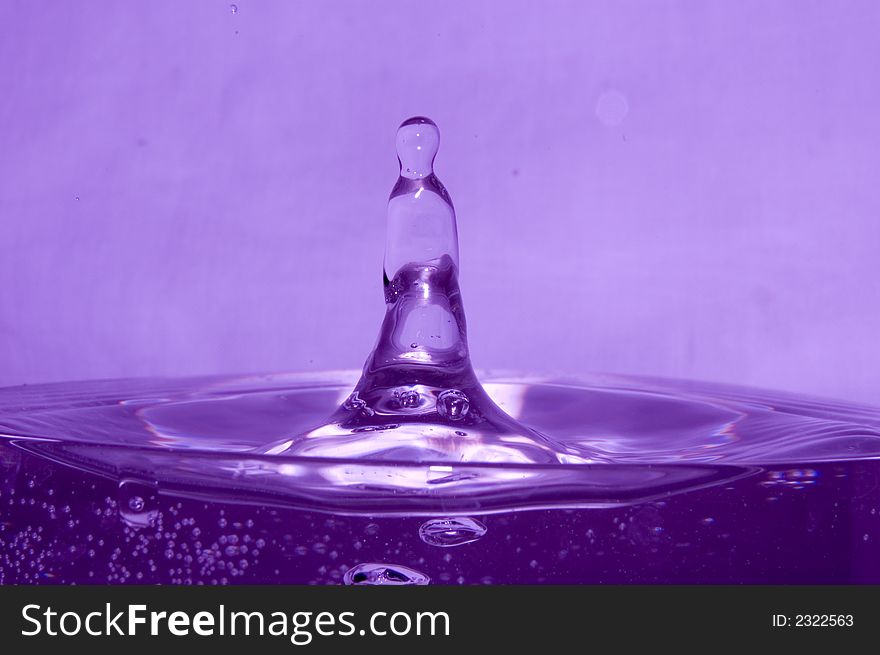 Water and waterdrops in glass