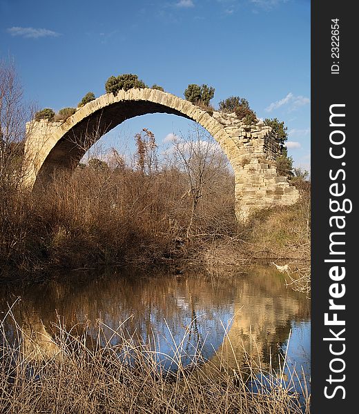 Ancient Roman bridge of Mantible, Rioja, Spain