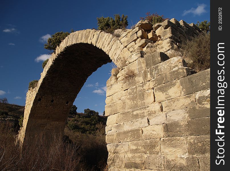 Ancient Roman bridge of Mantible, Rioja, Spain