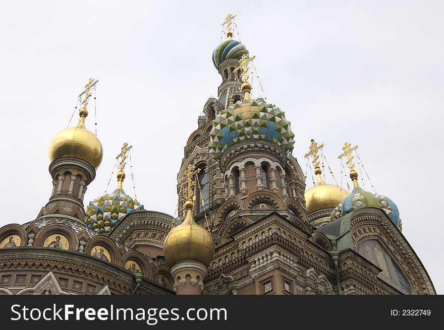 Greater beautiful golden dome with cross