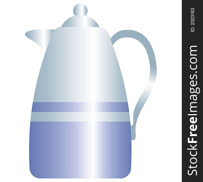 Art illustration of a blue kettle