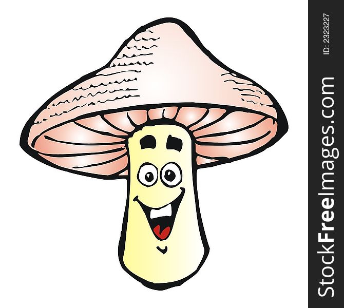 Cartoon illustration of a champignon