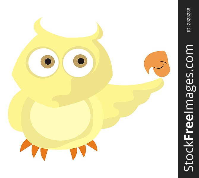 Art illustration of an owl without beak