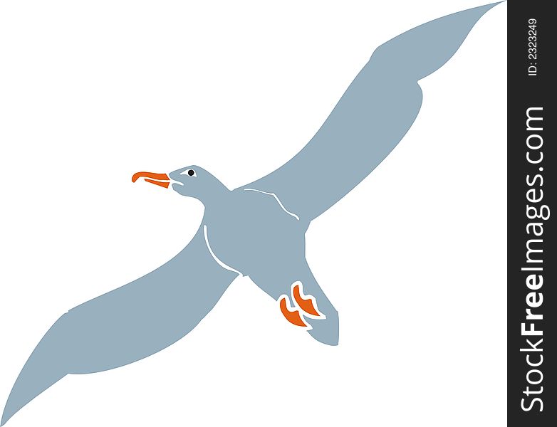 Stylized art illustration of a seagull