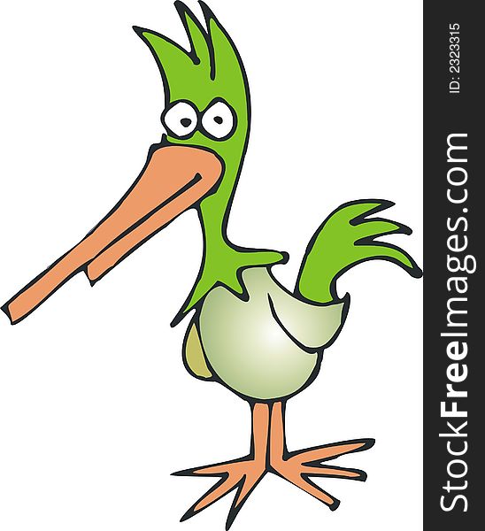 Art illustration of a green bird