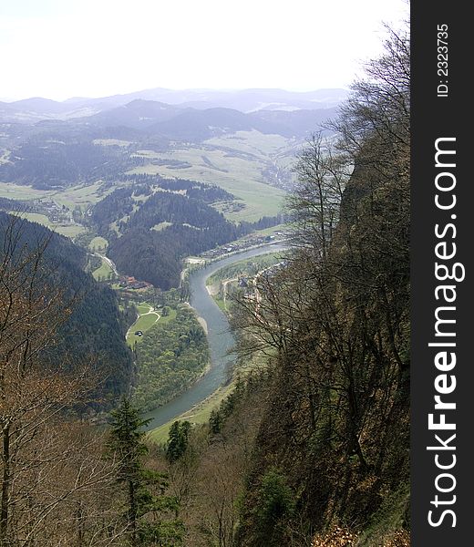 Picture of valley with a river. Picture of valley with a river