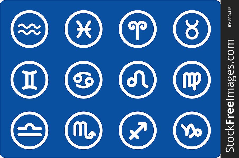 Zodiac raster iconset. Vector version is available in my portfolio
