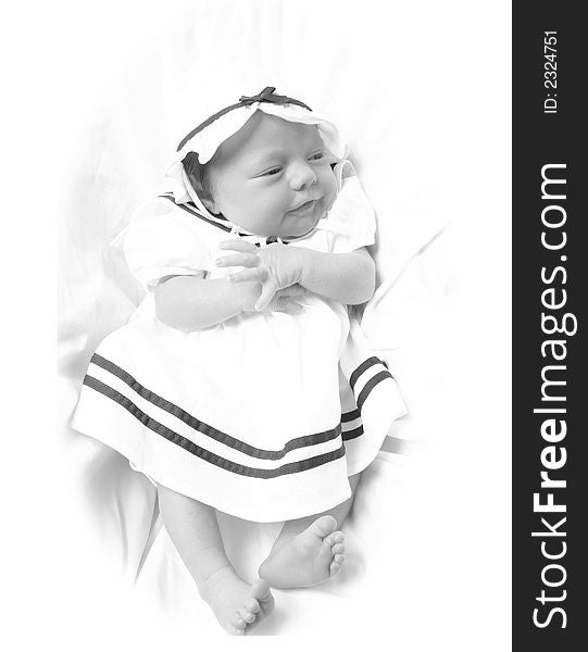 Beautiful Infant On A White