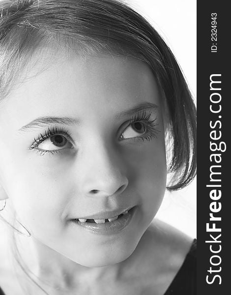 Portrait of happy little girl isolated on white background. Portrait of happy little girl isolated on white background