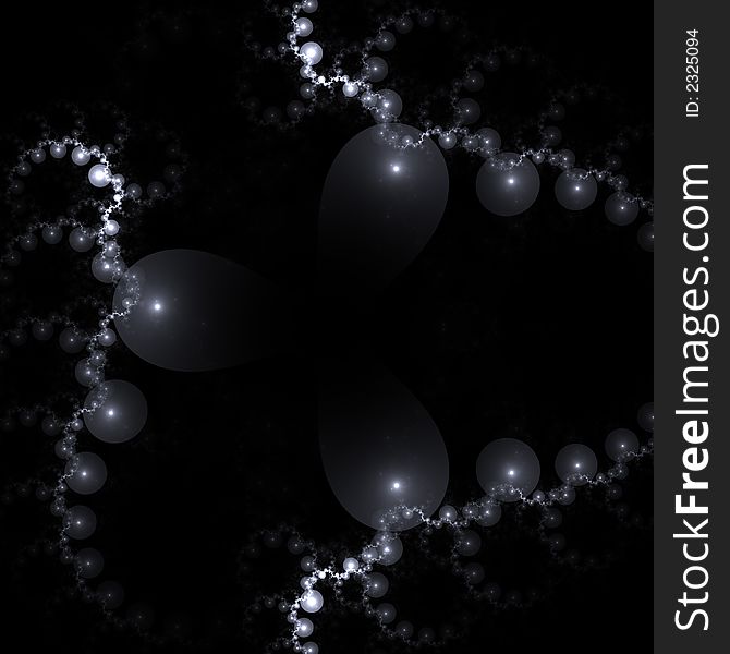 Spotlights fractal that creates a frame on black
