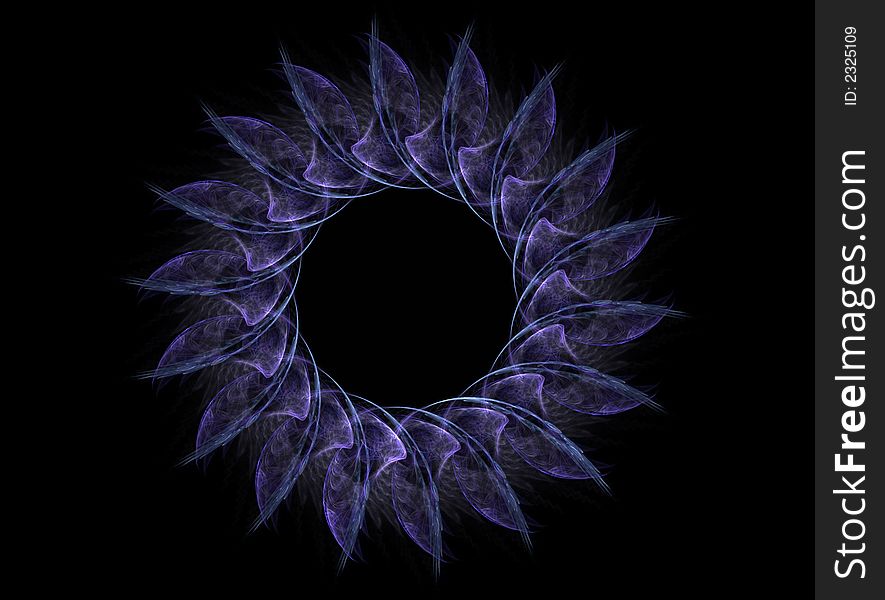 Fractal shaped like a flower on a black background. Fractal shaped like a flower on a black background