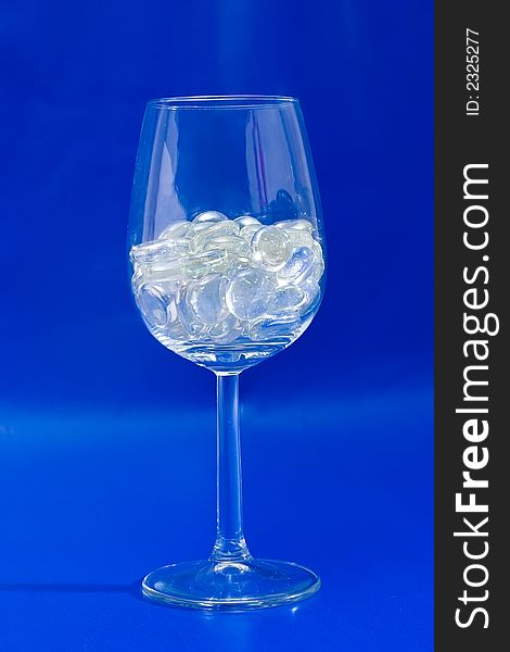 Sparkling Blue Wine Glass