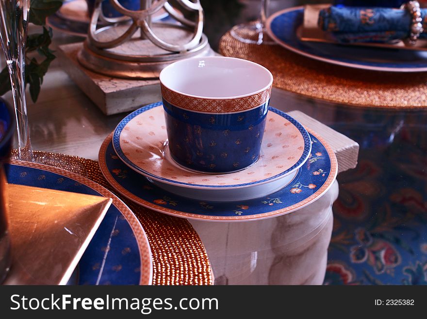 Photo of table set up for celebration. Photo of table set up for celebration