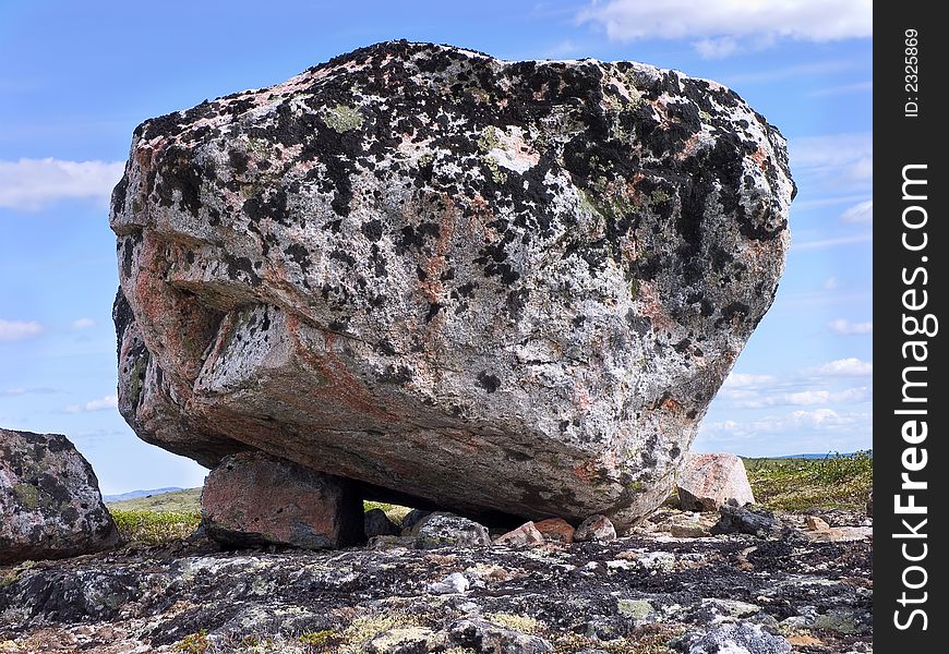 Boulders in tundra in the north of Russia. Boulders in tundra in the north of Russia