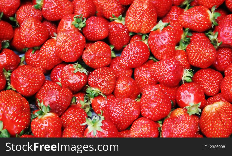 Bright red strawberries - summertime fruit