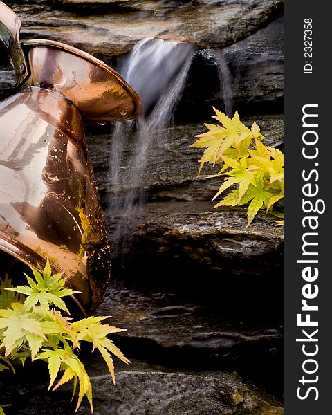 Getting spring water for refreshment at the creek. Getting spring water for refreshment at the creek