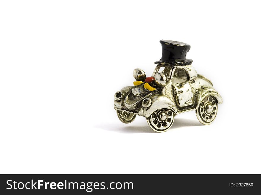 Humor car is a small toy with a clown smile.