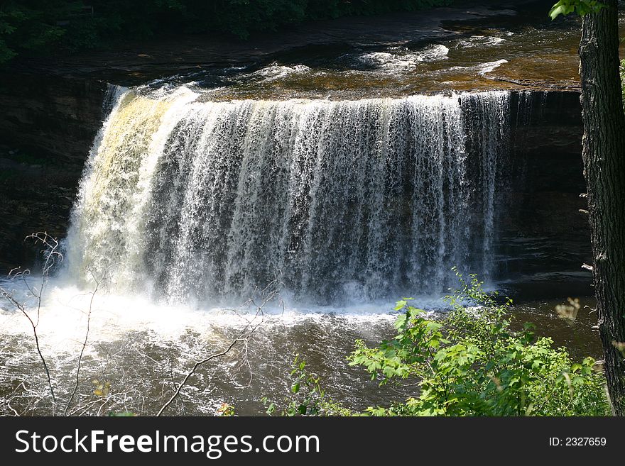 Raging waterfall in UP Michigan