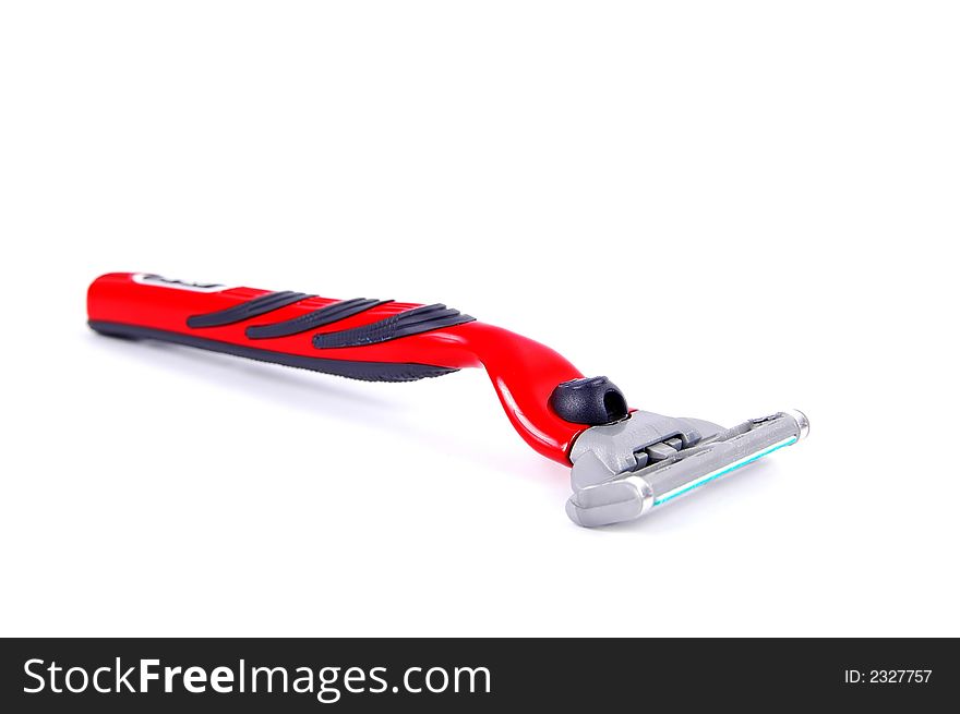 Illustration of a black and red safety razor / shaver