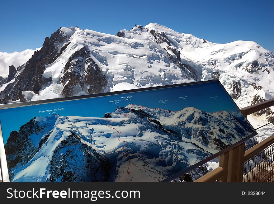 Mont Blanc panorama from Aiguille du Midi, Chamonix, Mont Blanc, West Alps, France, europe