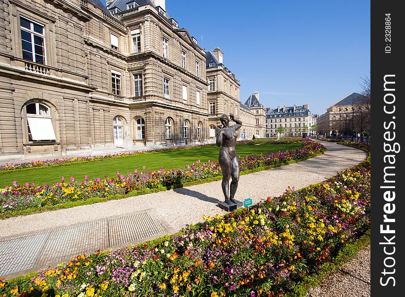 Sculpture in front of the Palais du Luxembourg, Paris, France