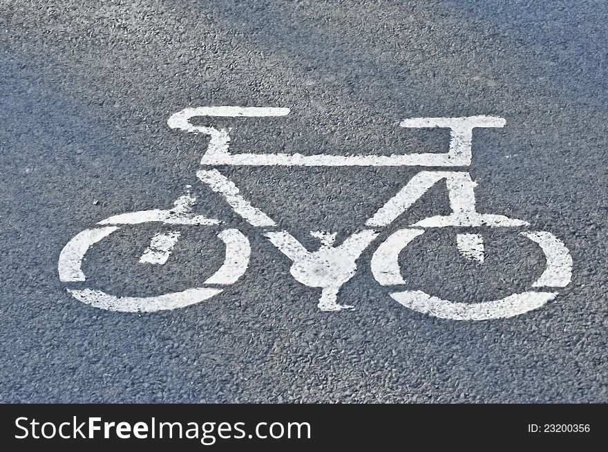 Sign of a bike or bicycle lane. Sign of a bike or bicycle lane