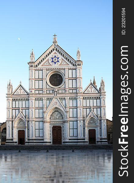 Facade of Santa Croce church in Florence, Italy. Facade of Santa Croce church in Florence, Italy