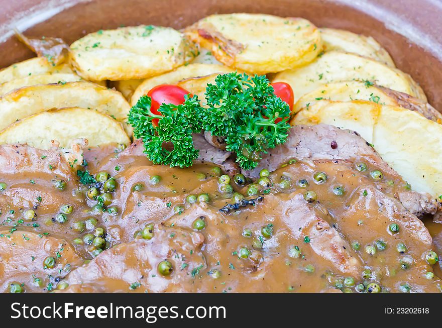 Gourmet grilled steak on a plate