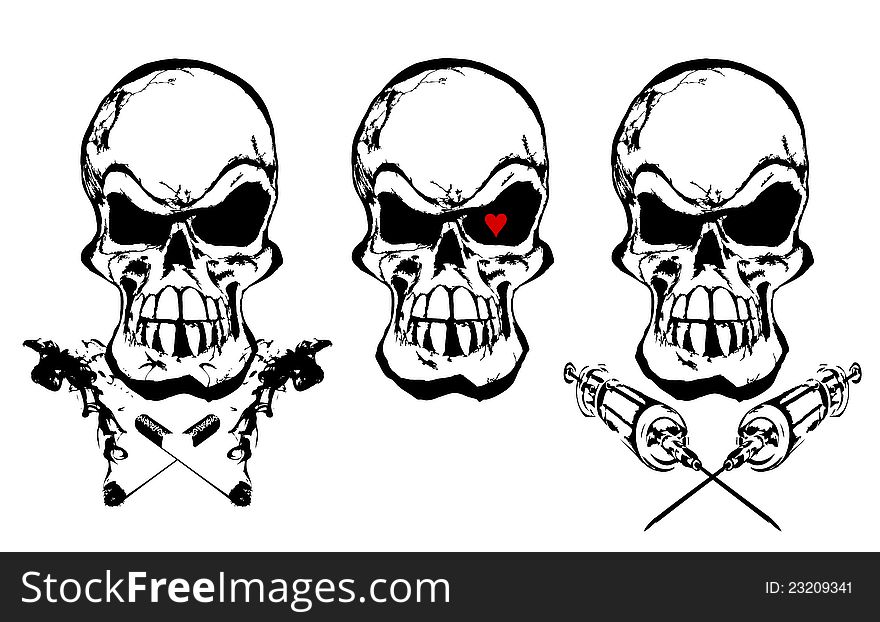 The Illustration of the skulls. The Illustration of the skulls
