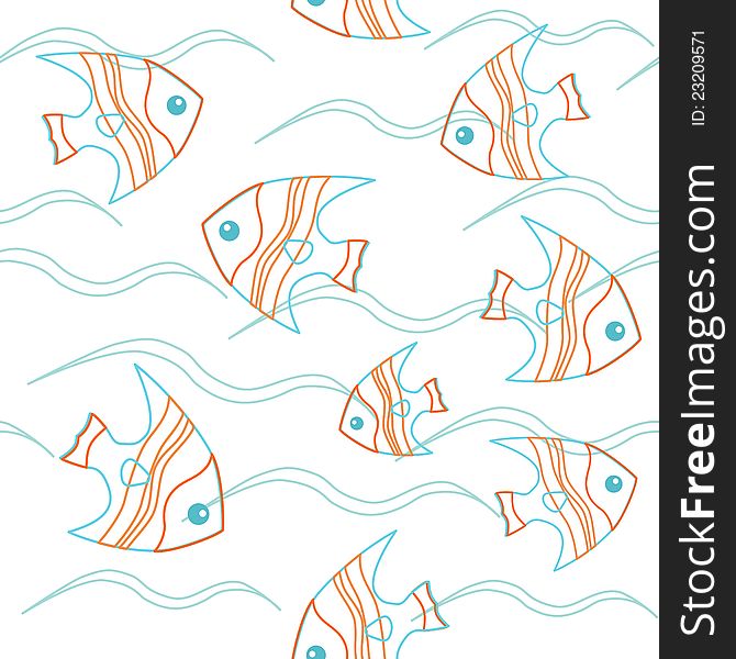 Seamless Pattern With Fish