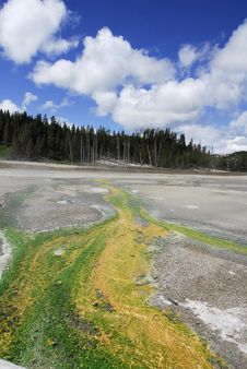 Sulphur Deposits In Hot Springs Of Yellowstone Stock Photos Sulphur Deposits In Hot Springs Of Yellowstone Stock Photos