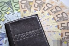Passport And Money Stock Images