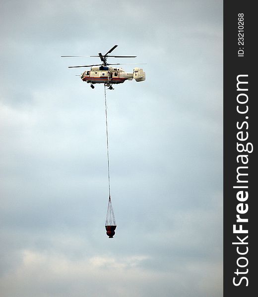 Russian emergency helicopter Kamov-32 at work. Russian emergency helicopter Kamov-32 at work