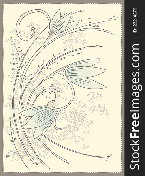 Floral ornament background in pastel tones