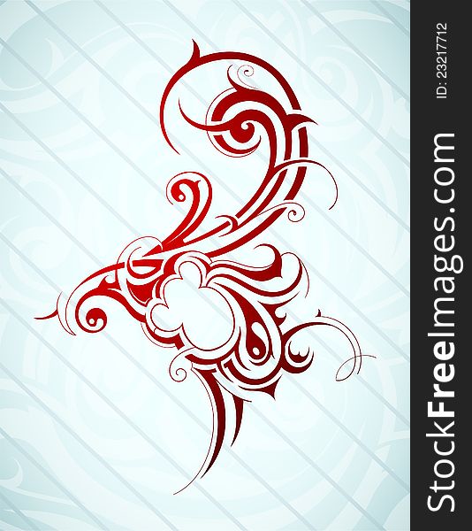 Floral tattoo shape with tribal art elements. Floral tattoo shape with tribal art elements