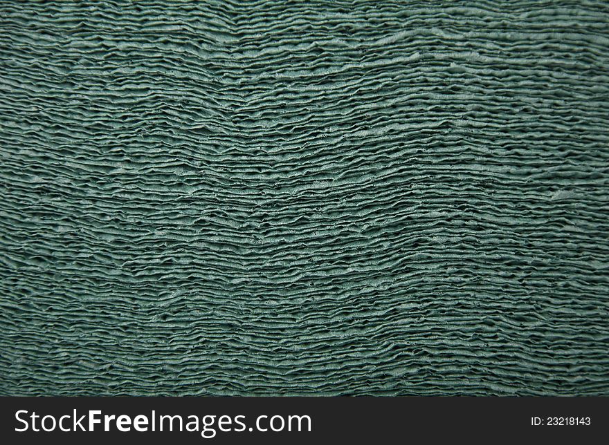 Photo of green pressed napkins texture. Photo of green pressed napkins texture