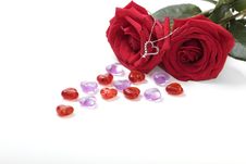 Valentine Necklace And Rose Royalty Free Stock Photo Valentine Necklace And Rose Royalty Free Stock Photo