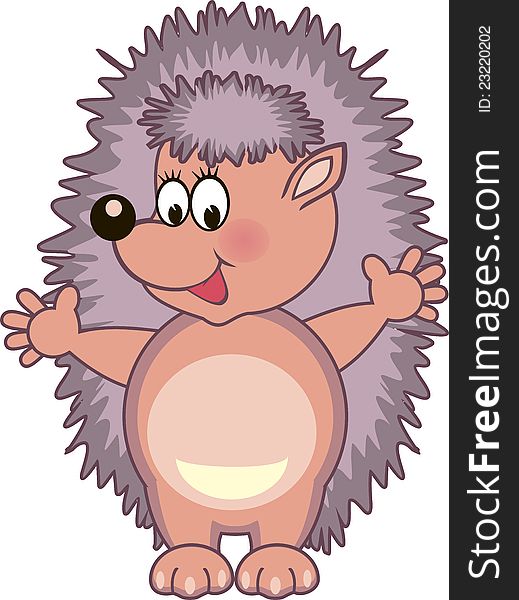 Cartoon illustration of a cute hedgehog