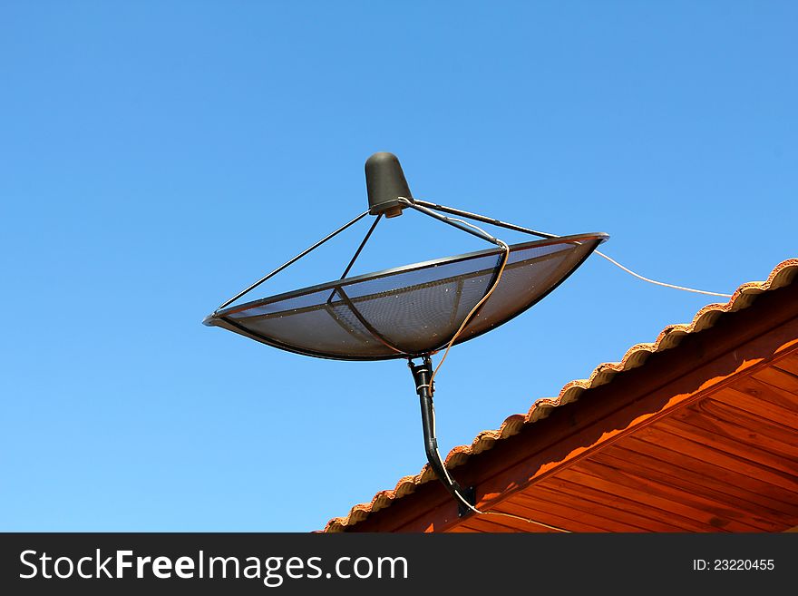 Satellite Dish  on blue sky