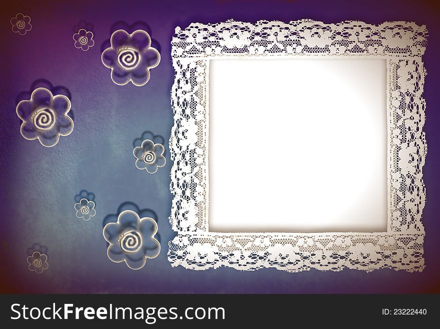 Background Framework, Lace And Flowers