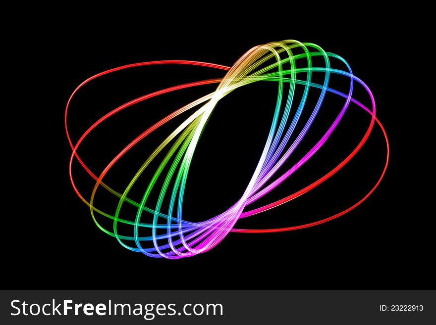 Abstract Traces of Light isolated on a black background