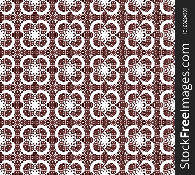 Seamless pattern with white lace on brown background. Seamless pattern with white lace on brown background
